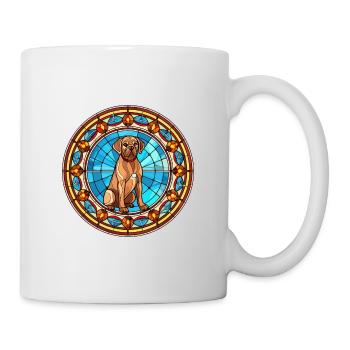 Dutch Smoushond Dog Breed Stained Glass Colorful W - Mug - white - Right