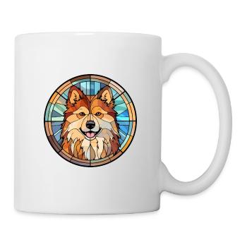 Finnish Lapphund Dog Breed Stained Glass Colorful - Mug - white - Right