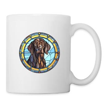 Frisian Pointing Dog Breed Stained Glass Colorful - Mug - white - Right