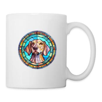 Gascogne Saintongeois Hunderasse Buntglas Farbe - Tasse - Weiß - Rechts
