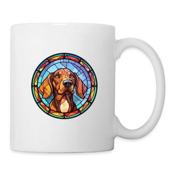 German Hound Dog Breed Stained Glass Colorful Wate - Mug - white - Right