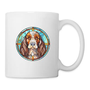 Épagneul allemand chien race vitrail coloré Wa - Mug blanc - blanc - Droite