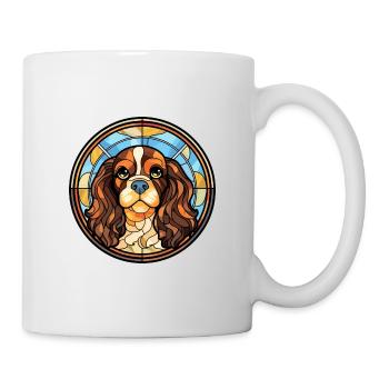 Anglais jouet épagneul chien race vitrail Colorf - Mug blanc - blanc - Droite