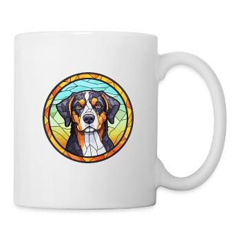 Entlebucher Mountain Dog race vitrail couleur - Mug blanc - blanc - Droite
