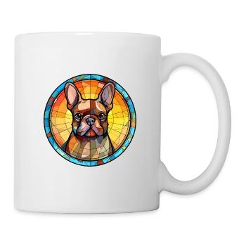 Bouledogue Français chien race vitrail coloré Wa - Mug blanc - blanc - Droite