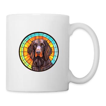 Deutsch Langhaar Vorstehhund Rasse Buntglas - Tasse - Weiß - Rechts