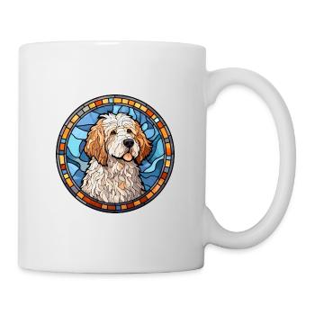 Allemand moutonniche chien race vitrail Colorfu - Mug blanc - blanc - Droite