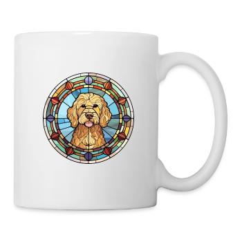 Goldendoodle Dog Breed Stained Glass Colorful Wate - Mug - white - Right