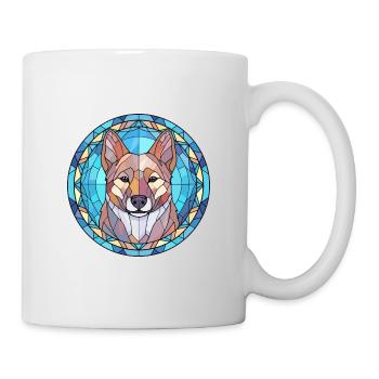 Hokkaido Dog Breed Stained Glass Colorful Watercol - Mug - white - Right
