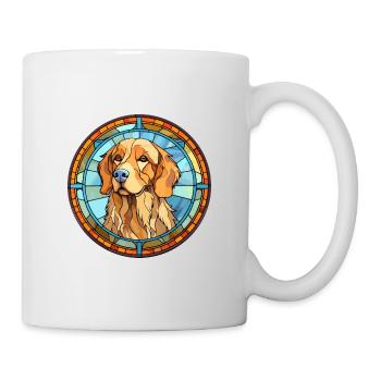 Hovawart Dog Breed Stained Glass Colorful Watercol - Mug - white - Right