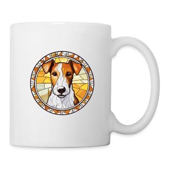 Foxterrier Glatte Hunderasse Buntglas Colorfu - Tasse - Weiß - Rechts