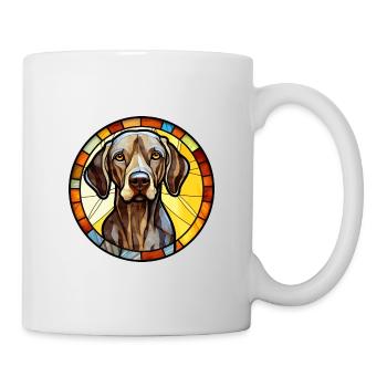 French Gascony Pointer Dog Breed Stained Glass Col - Mug - white - Right