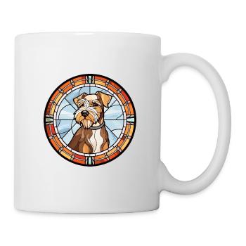 Chien de chasse allemand Terrier race vitrail Col - Mug blanc - blanc - Droite