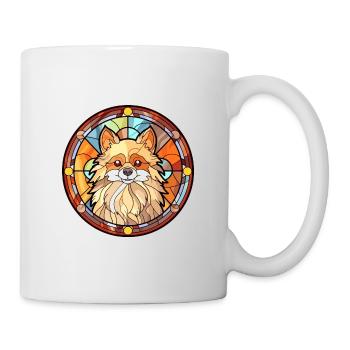 German Spitz Dog Breed Stained Glass Colorful Wate - Mug - white - Right