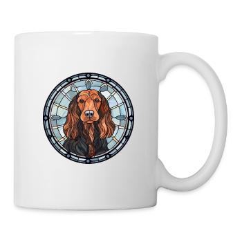 Gordon Setter chien race vitrail coloré Wat - Mug blanc - blanc - Droite