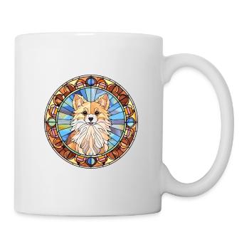 Spitz indien chien race vitrail coloré Wate - Mug blanc - blanc - Droite