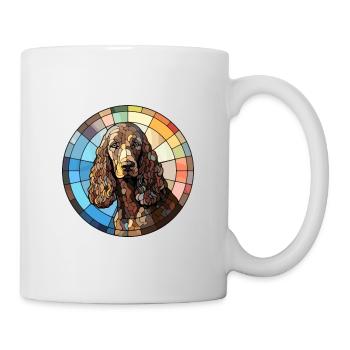 Épagneul d’eau irlandais chien race vitrail Colorf - Mug blanc - blanc - Droite