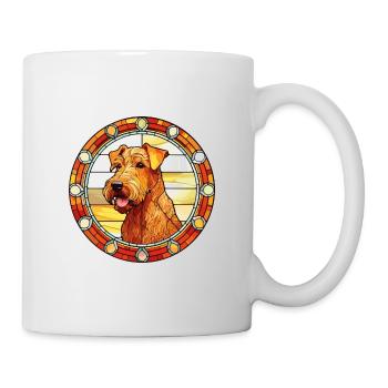Irish Terrier Dog Breed Stained Glass Colorful Wat - Mug - white - Right