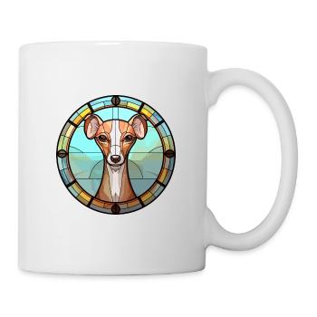 Lévrier italien chien race vitrail coloré - Mug blanc - blanc - Droite