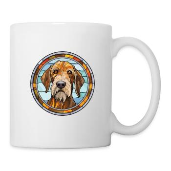 Istrie chien à poil dur chien race vitrail C - Mug blanc - blanc - Droite