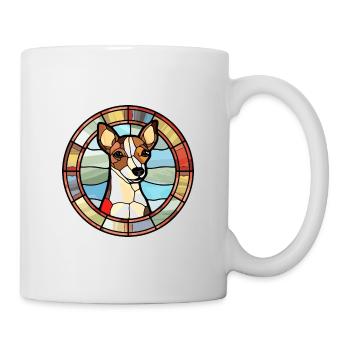 Terrier japonais chien race vitrail coloré - Mug blanc - blanc - Droite