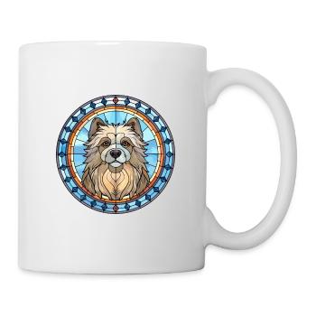Keeshond Dog Breed Stained Glass Colorful Watercol - Mug - white - Right