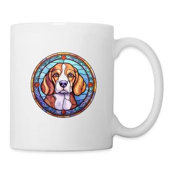 Kerry Beagle chien race vitrail coloré Wate - Mug blanc - blanc - Droite