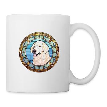 Kuvasz chien race vitrail aquarelle colorée - Mug blanc - blanc - Droite