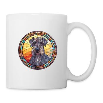Schnauzer géant chien race vitrail coloré W - Mug blanc - blanc - Droite