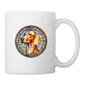 Grand Anglo Français race de chien vitrail couleur - Mug blanc - blanc - Droite