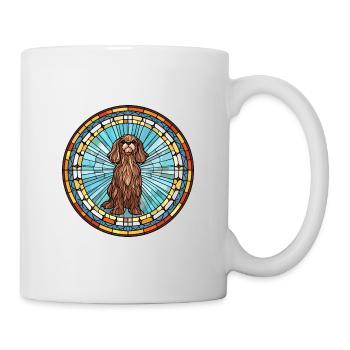 Griffon Nivernais chien race vitrail coloré - Mug blanc - blanc - Droite