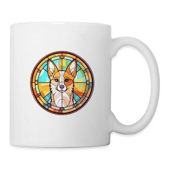 Isländischer Schäferhund Hunderasse Buntglas Colorfu - Tasse - Weiß - Rechts