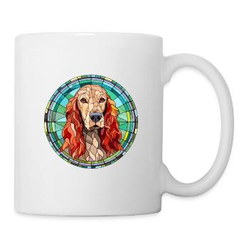 Setter irlandais chien race vitrail coloré Wate - Mug blanc - blanc - Droite