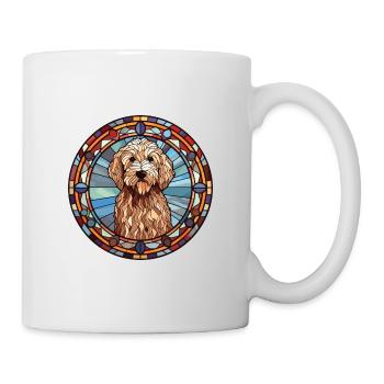 Labradoodle chien race vitrail coloré eau - Mug blanc - blanc - Droite