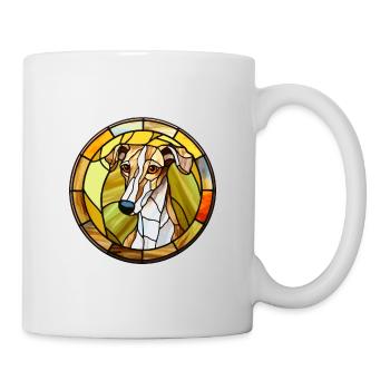 Lurcher Dog Breed Stained Glass Colorful Watercolo - Mug - white - Right