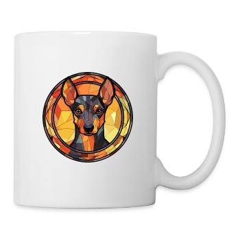 Manchester Terrier chien race vitrail Colorfu - Mug blanc - blanc - Droite