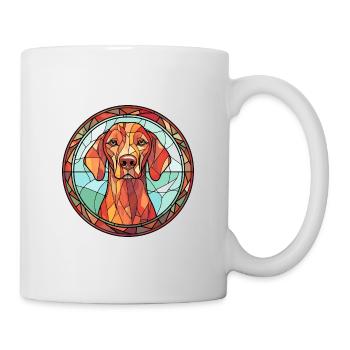 Hongrois Vizsla chien race vitrail coloré - Mug blanc - blanc - Droite