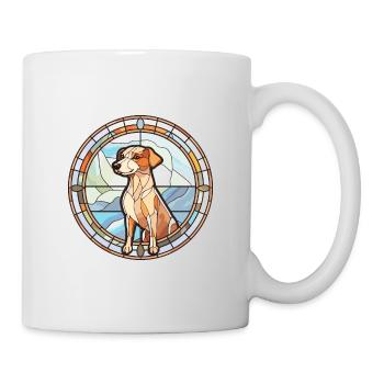 Italien Volpino chien race vitrail coloré W - Mug blanc - blanc - Droite