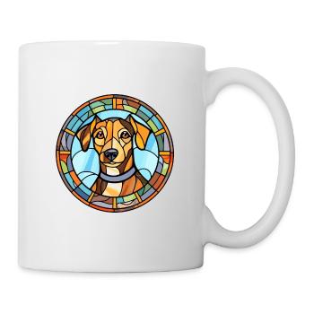 Jagdterrier Dog Breed Stained Glass Colorful Water - Mug - white - Right