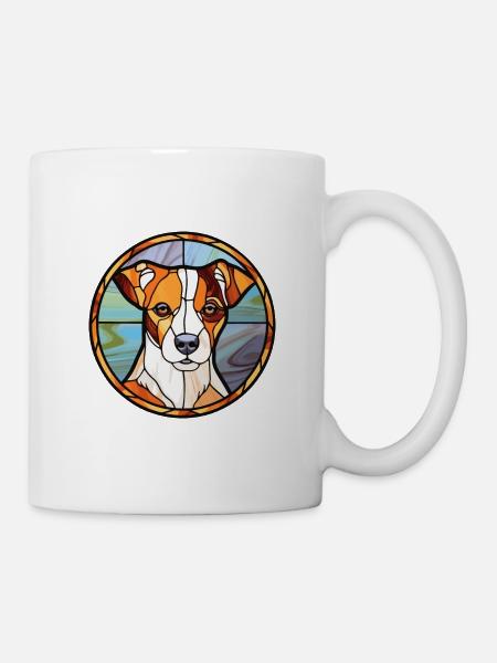 Jack Russell Terrier Hunderasse Buntglasfarbe - Tasse - Weiß