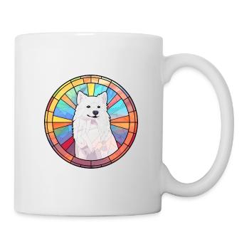 Spitz japonais chien race vitrail coloré Wa - Mug blanc - blanc - Droite