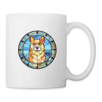 Jindo Dog Breed Stained Glass Colorful Watercolor - Mug - white - Right