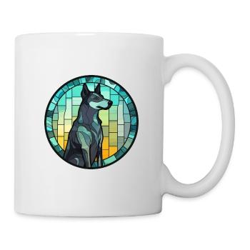 Karelo finlandais Laika chien race vitrail couleur - Mug blanc - blanc - Droite