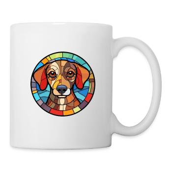 Koolie chien race vitrail aquarelle colorée - Mug blanc - blanc - Droite