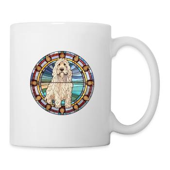 Komondor Dog Breed Stained Glass Colorful Watercol - Mug - white - Right