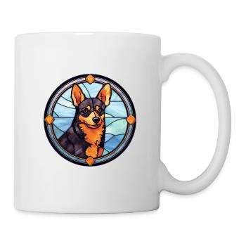 Lancashire Heeler Hunderasse Buntes Glas Bunt - Tasse - Weiß - Rechts