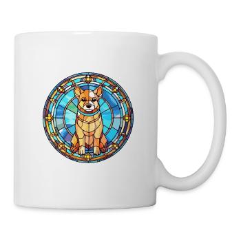 Middle Asian Ovtcharka Dog Breed Stained Glass Col - Mug - white - Right
