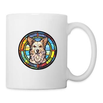 Mudi chien race vitrail aquarelle colorée - Mug blanc - blanc - Droite