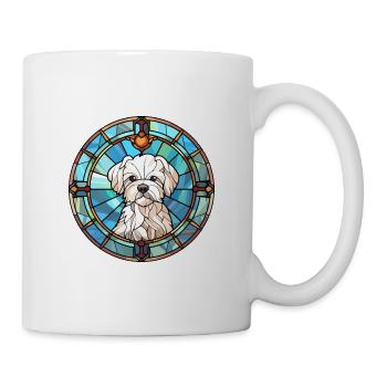 Chien maltais race vitrail coloré Watercolo - Mug blanc - blanc - Droite