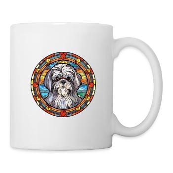 Bichon maltais Shih Tzu chien race vitrail coloré - Mug blanc - blanc - Droite